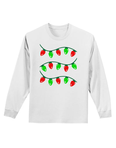 Christmas Lights Red and Green Adult Long Sleeve Shirt-Long Sleeve Shirt-TooLoud-White-Small-Davson Sales