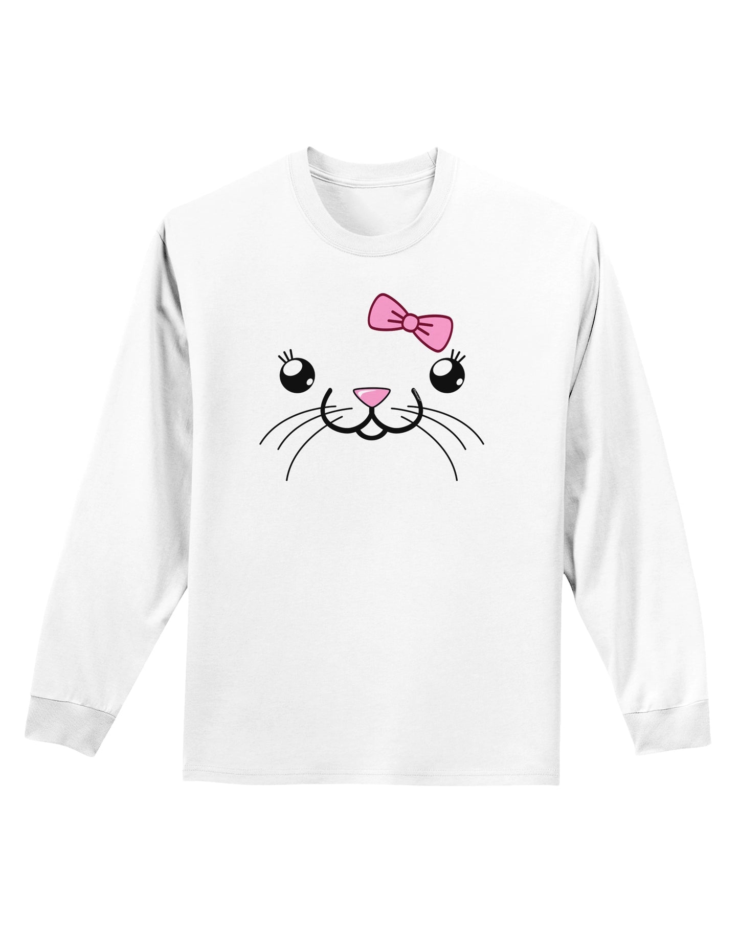 Kyu-T Face - Tinya Cute Girl Mouse Adult Long Sleeve Shirt-Long Sleeve Shirt-TooLoud-White-Small-Davson Sales