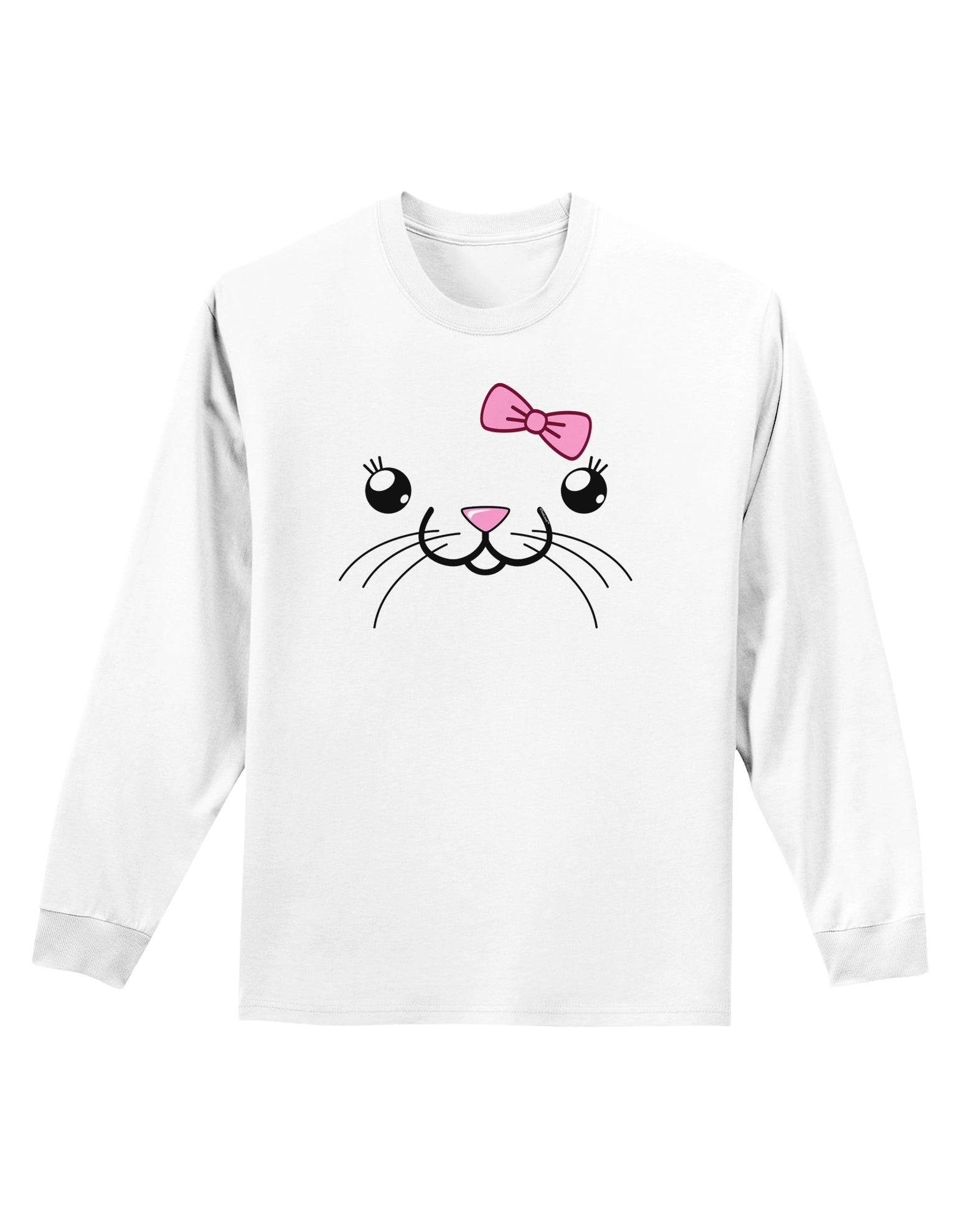 Kyu-T Face - Tinya Cute Girl Mouse Adult Long Sleeve Shirt-Long Sleeve Shirt-TooLoud-White-Small-Davson Sales
