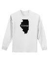 Illinois - United States Shape Adult Long Sleeve Shirt by TooLoud-Long Sleeve Shirt-TooLoud-White-Small-Davson Sales