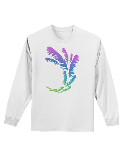 Tropical Feathers Adult Long Sleeve Shirt-Long Sleeve Shirt-TooLoud-White-Small-Davson Sales