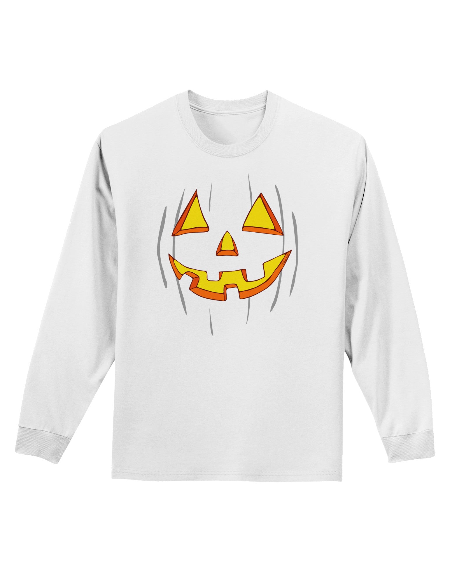 Halloween Glow Smiling Jack O Lantern Adult Long Sleeve Shirt-Long Sleeve Shirt-TooLoud-White-Small-Davson Sales