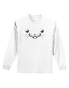 Kyu-T Face - Kattia the kitty cat Adult Long Sleeve Shirt-Long Sleeve Shirt-TooLoud-White-Small-Davson Sales