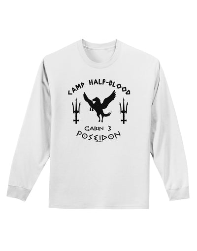 Cabin 3 Poseidon Camp Half Blood Adult Long Sleeve Shirt-Long Sleeve Shirt-TooLoud-White-Small-Davson Sales