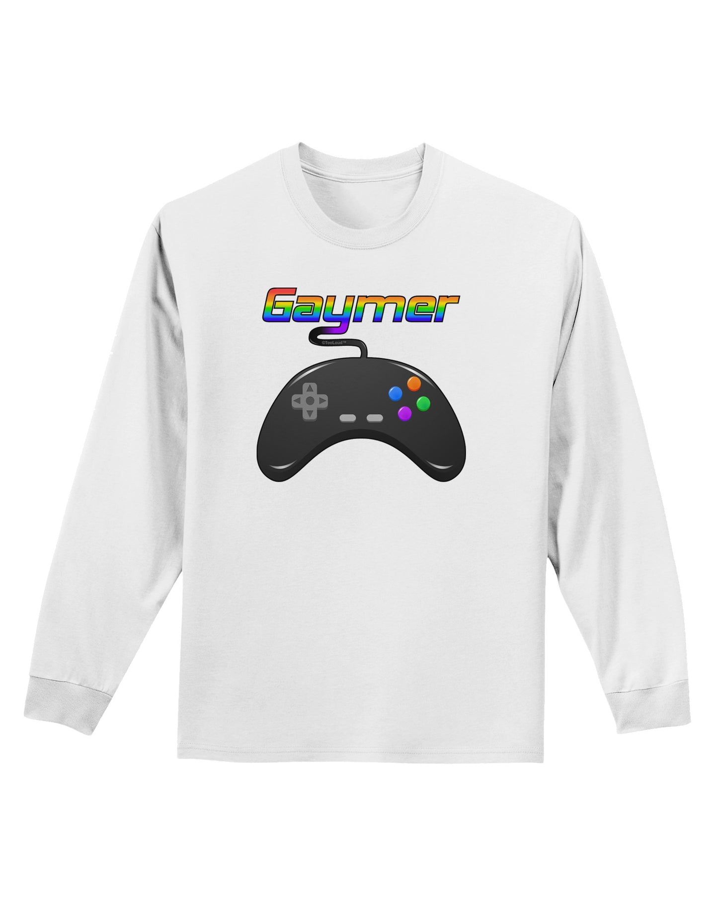 Gaymer Color Adult Long Sleeve Shirt-Long Sleeve Shirt-TooLoud-White-Small-Davson Sales