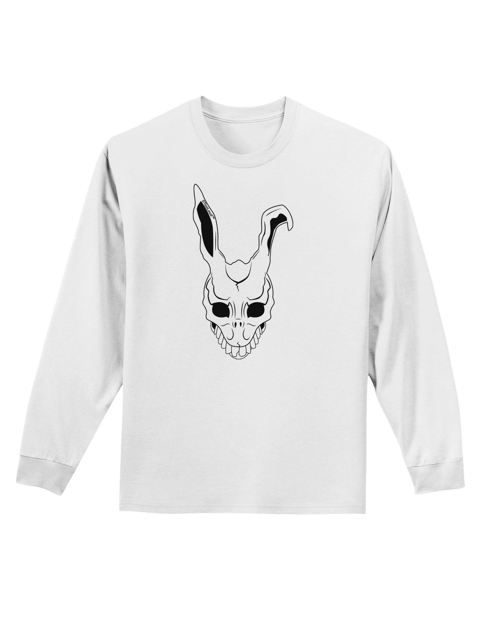 Scary Face Bunny White Adult Long Sleeve Shirt-Long Sleeve Shirt-TooLoud-White-Small-Davson Sales