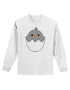 Cute Hatching Chick - Gray Adult Long Sleeve Shirt by TooLoud-Long Sleeve Shirt-TooLoud-White-Small-Davson Sales