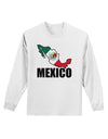 Mexico Outline - Mexican Flag - Mexico Text Adult Long Sleeve Shirt by TooLoud-Long Sleeve Shirt-TooLoud-White-Small-Davson Sales