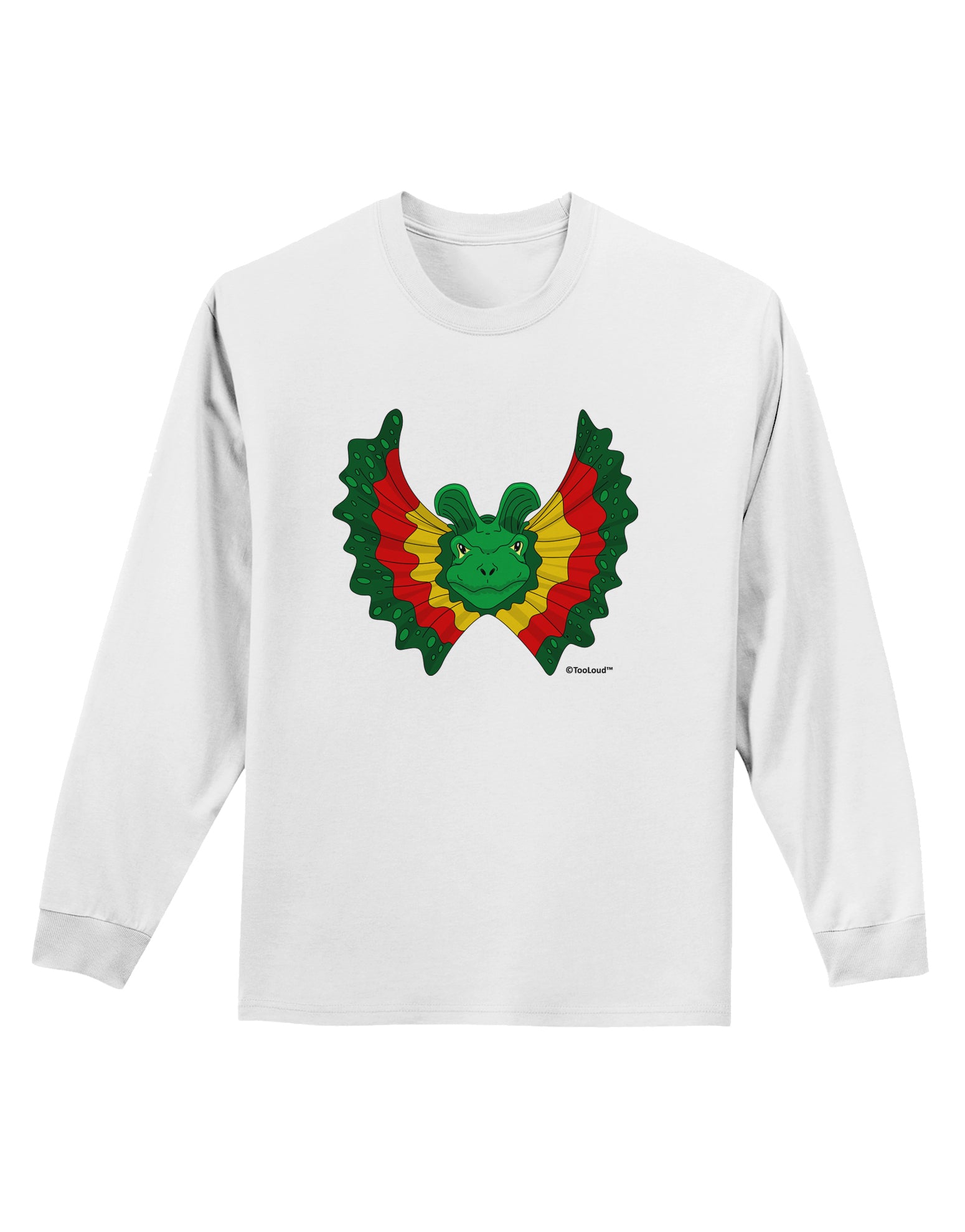 Dilophosaurus Design - Color Adult Long Sleeve Shirt by TooLoud-Long Sleeve Shirt-TooLoud-White-Small-Davson Sales