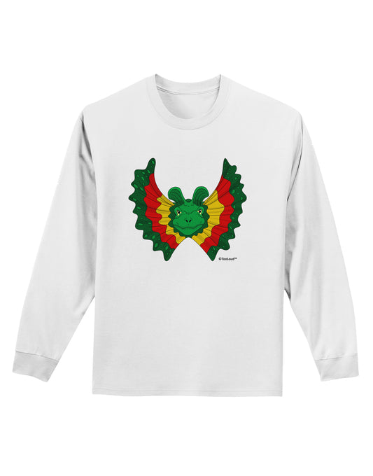 Dilophosaurus Design - Color Adult Long Sleeve Shirt by TooLoud-Long Sleeve Shirt-TooLoud-White-Small-Davson Sales