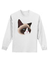 Cute Disgruntled Siamese Cat Adult Long Sleeve Shirt-Long Sleeve Shirt-TooLoud-White-Small-Davson Sales