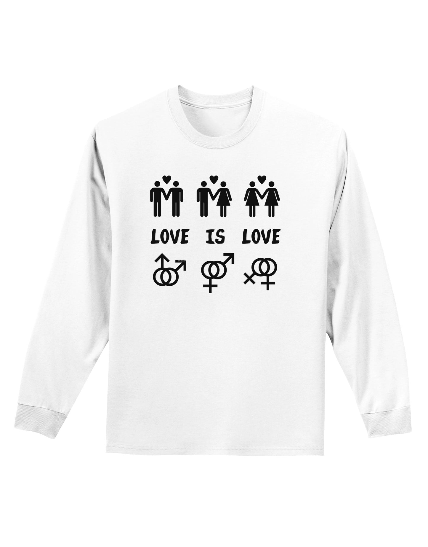 Love Is Love LGBT Marriage Equality Adult Long Sleeve Shirt-Long Sleeve Shirt-TooLoud-White-Small-Davson Sales