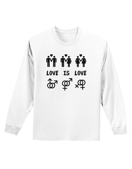 Love Is Love LGBT Marriage Equality Adult Long Sleeve Shirt-Long Sleeve Shirt-TooLoud-White-Small-Davson Sales