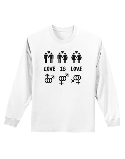 Love Is Love LGBT Marriage Equality Adult Long Sleeve Shirt-Long Sleeve Shirt-TooLoud-White-Small-Davson Sales