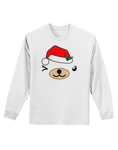 Kyu-T Face Beartholomea Santa Girl Bear Adult Long Sleeve Shirt-Long Sleeve Shirt-TooLoud-White-Small-Davson Sales