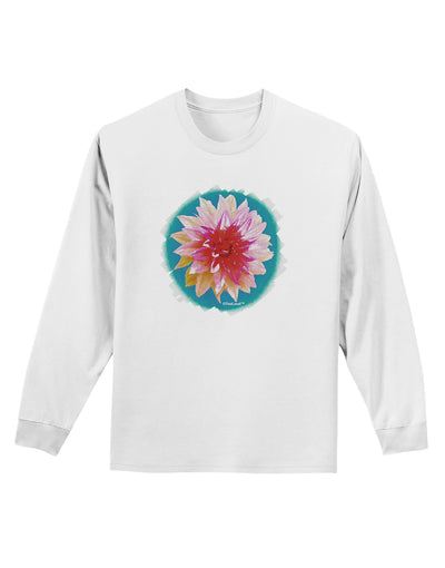 Watercolor Flower Adult Long Sleeve Shirt-Long Sleeve Shirt-TooLoud-White-Small-Davson Sales