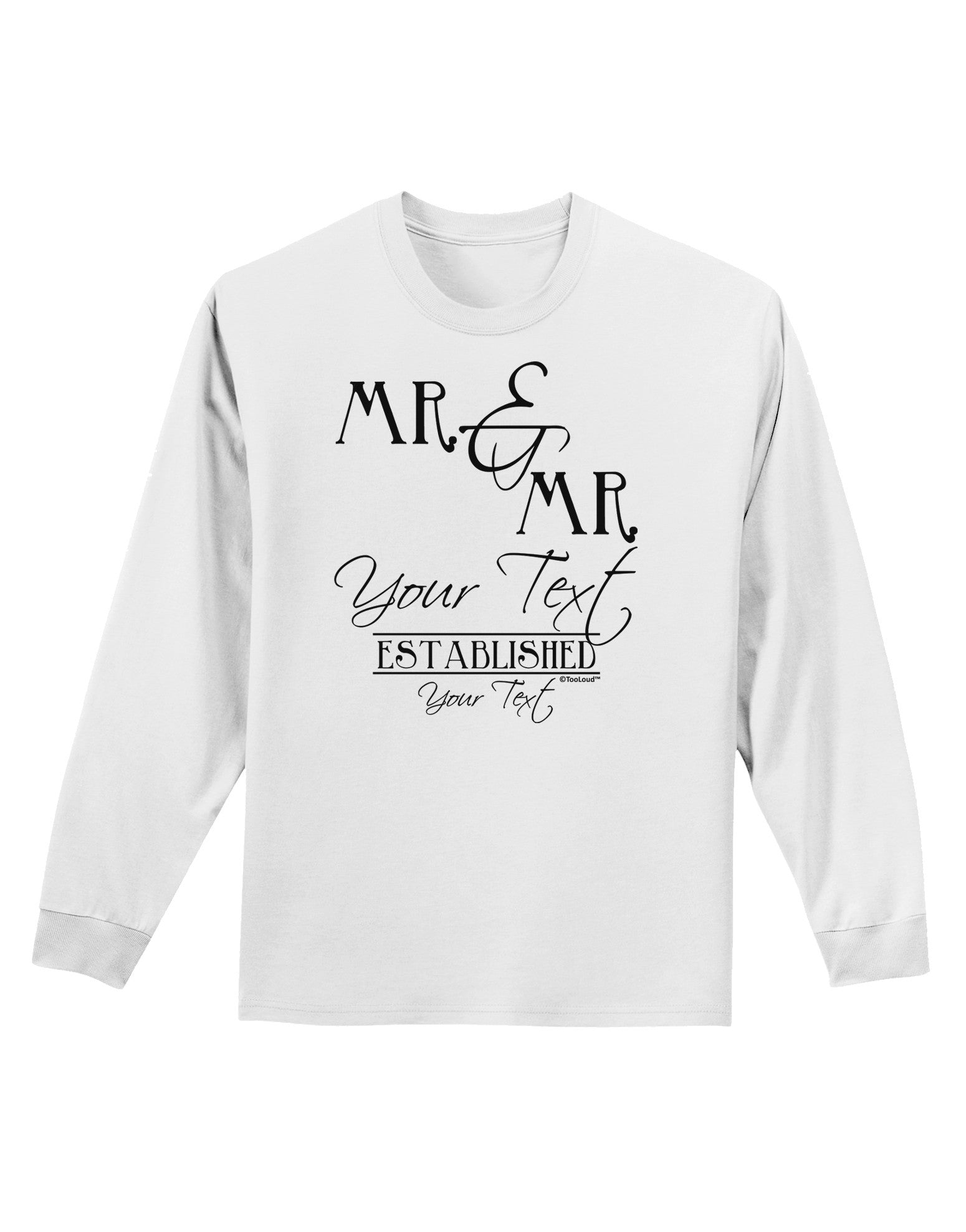 Personalized Mr and Mr -Name- Established -Date- Design Adult Long Sleeve Shirt-Long Sleeve Shirt-TooLoud-White-Small-Davson Sales