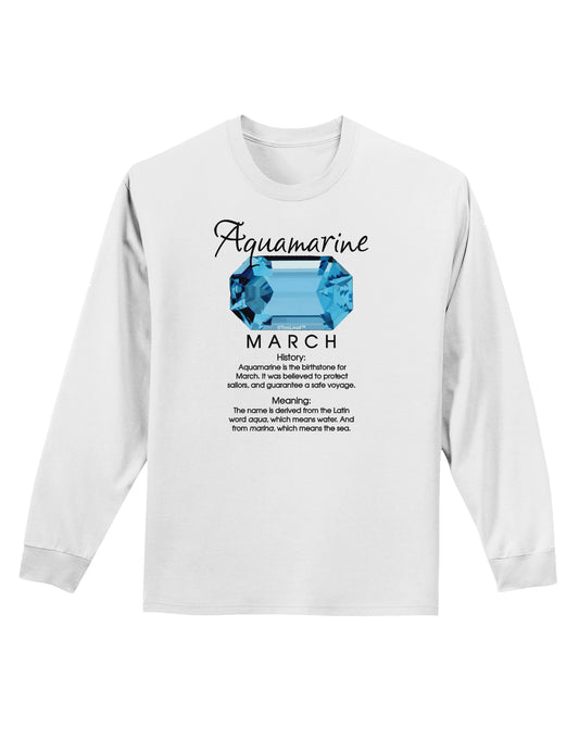 Birthstone Aquamarine Adult Long Sleeve Shirt-Long Sleeve Shirt-TooLoud-White-Small-Davson Sales