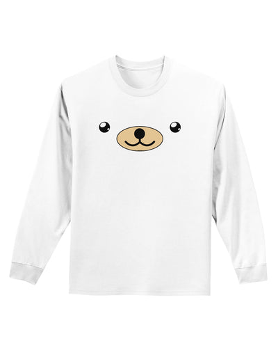 Kyu-T Face - Beartholomew the Teddy Bear Adult Long Sleeve Shirt-Long Sleeve Shirt-TooLoud-White-Small-Davson Sales