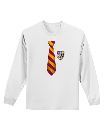 Wizard Tie Red and Yellow Adult Long Sleeve Shirt-Long Sleeve Shirt-TooLoud-White-Small-Davson Sales