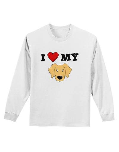 I Heart My - Cute Golden Retriever Dog Adult Long Sleeve Shirt by TooLoud-Long Sleeve Shirt-TooLoud-White-Small-Davson Sales