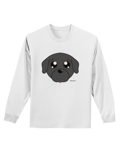 Cute Pug Dog - Black Adult Long Sleeve Shirt by TooLoud-Long Sleeve Shirt-TooLoud-White-Small-Davson Sales