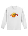 Kissy Face Emoji Girl Adult Long Sleeve Shirt-Long Sleeve Shirt-TooLoud-White-Small-Davson Sales