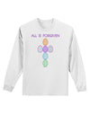 All is forgiven Cross Faux Applique Adult Long Sleeve Shirt-Long Sleeve Shirt-TooLoud-White-Small-Davson Sales