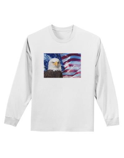 All American Eagle Adult Long Sleeve Shirt-Long Sleeve Shirt-TooLoud-White-Small-Davson Sales