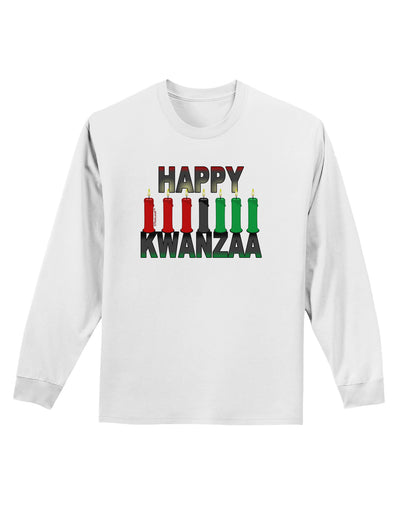 Happy Kwanzaa Candles Adult Long Sleeve Shirt-Long Sleeve Shirt-TooLoud-White-Small-Davson Sales