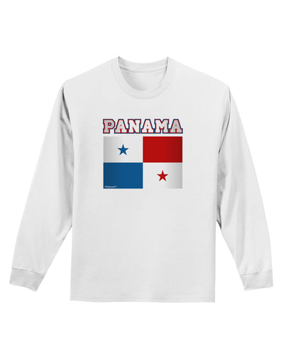 Panama Flag Adult Long Sleeve Shirt-Long Sleeve Shirt-TooLoud-White-Small-Davson Sales