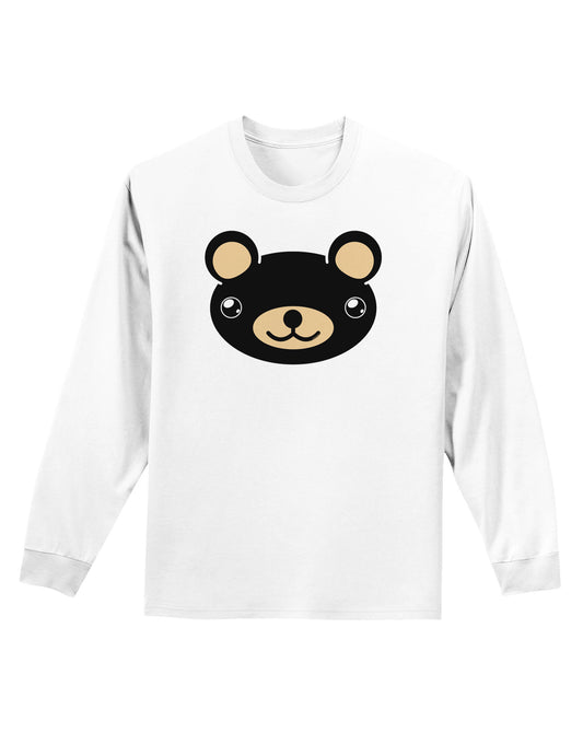 Kyu-T Head - Night Beartholomew Teddy Bear Adult Long Sleeve Shirt-Long Sleeve Shirt-TooLoud-White-Small-Davson Sales