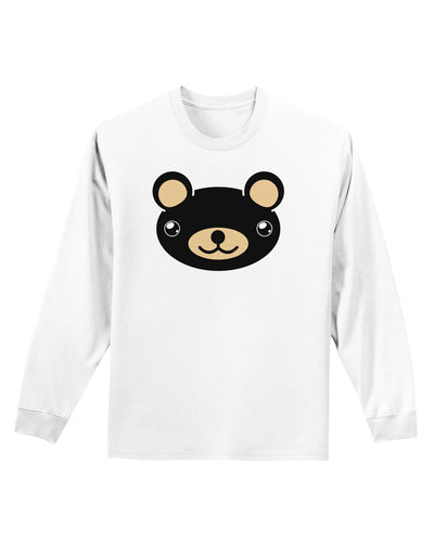 Kyu-T Head - Night Beartholomew Teddy Bear Adult Long Sleeve Shirt-Long Sleeve Shirt-TooLoud-White-Small-Davson Sales