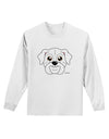 Cute Bulldog - White Adult Long Sleeve Shirt by TooLoud-Long Sleeve Shirt-TooLoud-White-Small-Davson Sales