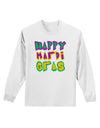 Happy Mardi Gras Text 2 Adult Long Sleeve Shirt-Long Sleeve Shirt-TooLoud-White-Small-Davson Sales