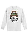 Battering RAM Text Adult Long Sleeve Shirt-Long Sleeve Shirt-TooLoud-White-XXXX-Large-Davson Sales