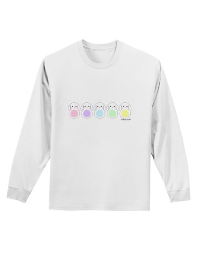 Cute Pastel Bunnies Adult Long Sleeve Shirt by TooLoud-Long Sleeve Shirt-TooLoud-White-Small-Davson Sales