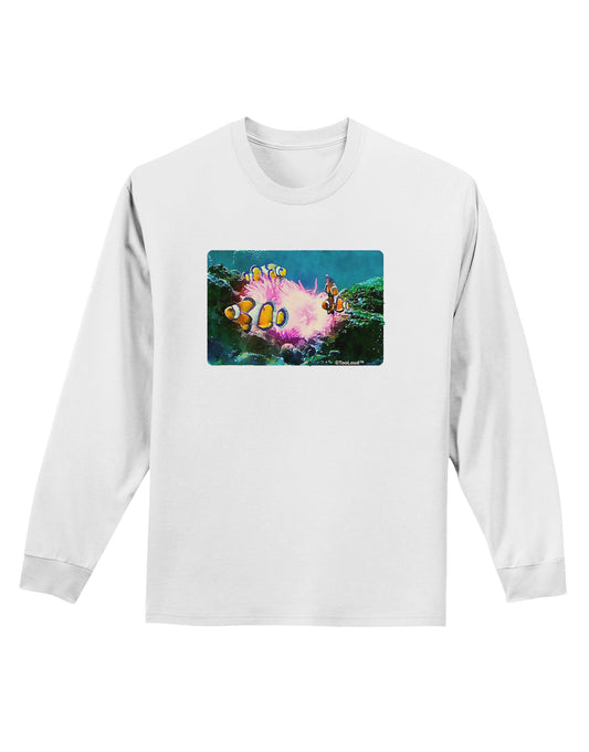 Clownfish Watercolor Adult Long Sleeve Shirt-Long Sleeve Shirt-TooLoud-White-Small-Davson Sales