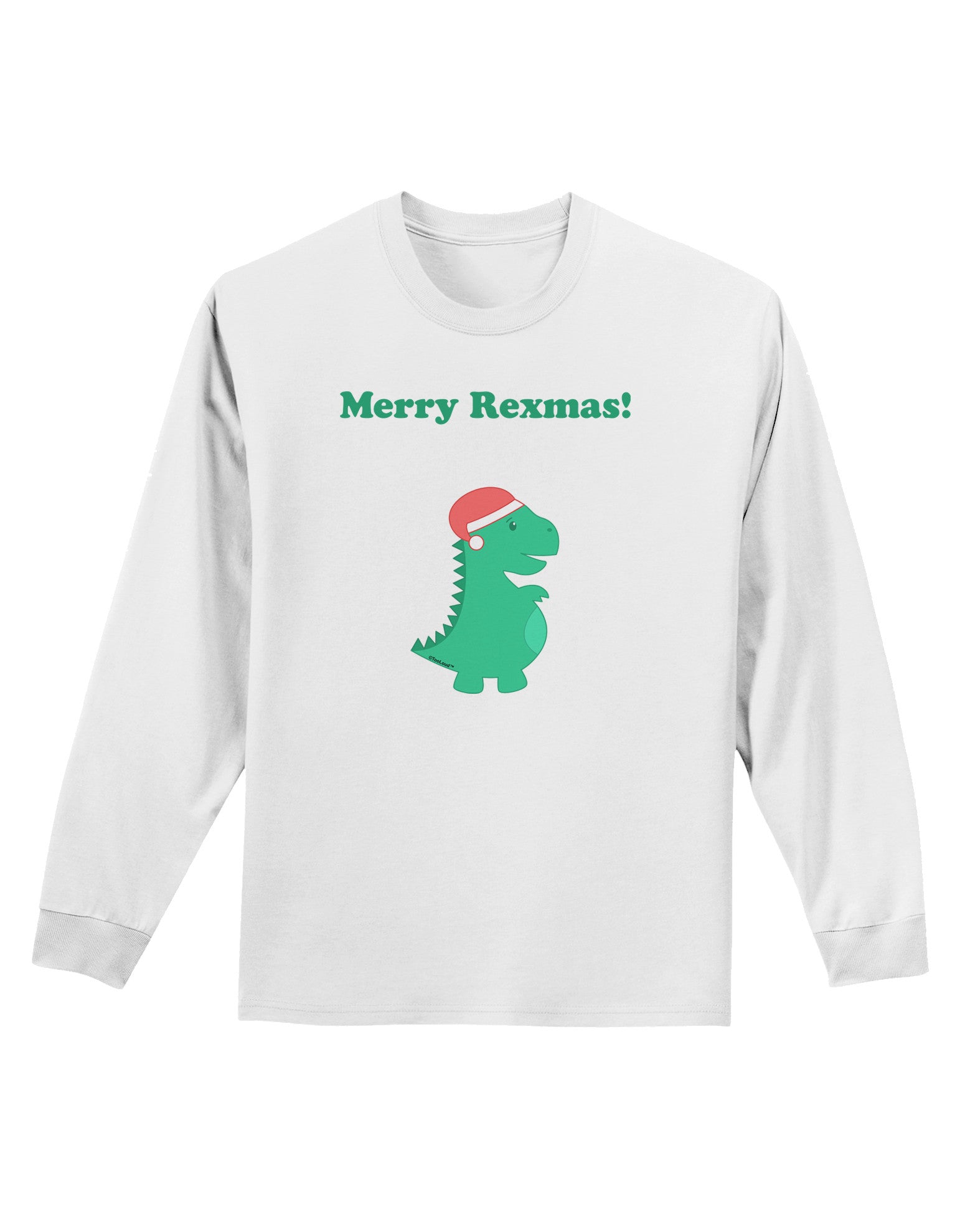 Merry Rexmas T-Rex Dinosaur Christmas Adult Long Sleeve Shirt-Long Sleeve Shirt-TooLoud-White-Small-Davson Sales