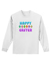 Happy Easter Decorated Eggs Adult Long Sleeve Shirt-Long Sleeve Shirt-TooLoud-White-Small-Davson Sales