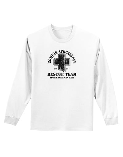 Zombie Apocalypse Rescue Team NA Unit Adult Long Sleeve Shirt-Long Sleeve Shirt-TooLoud-White-Small-Davson Sales