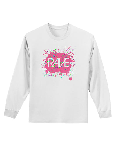 Rave Splatter Pink Adult Long Sleeve Shirt-Long Sleeve Shirt-TooLoud-White-Small-Davson Sales