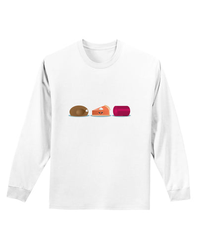 Cute Thanksgiving Food Adult Long Sleeve Shirt-Long Sleeve Shirt-TooLoud-White-Small-Davson Sales