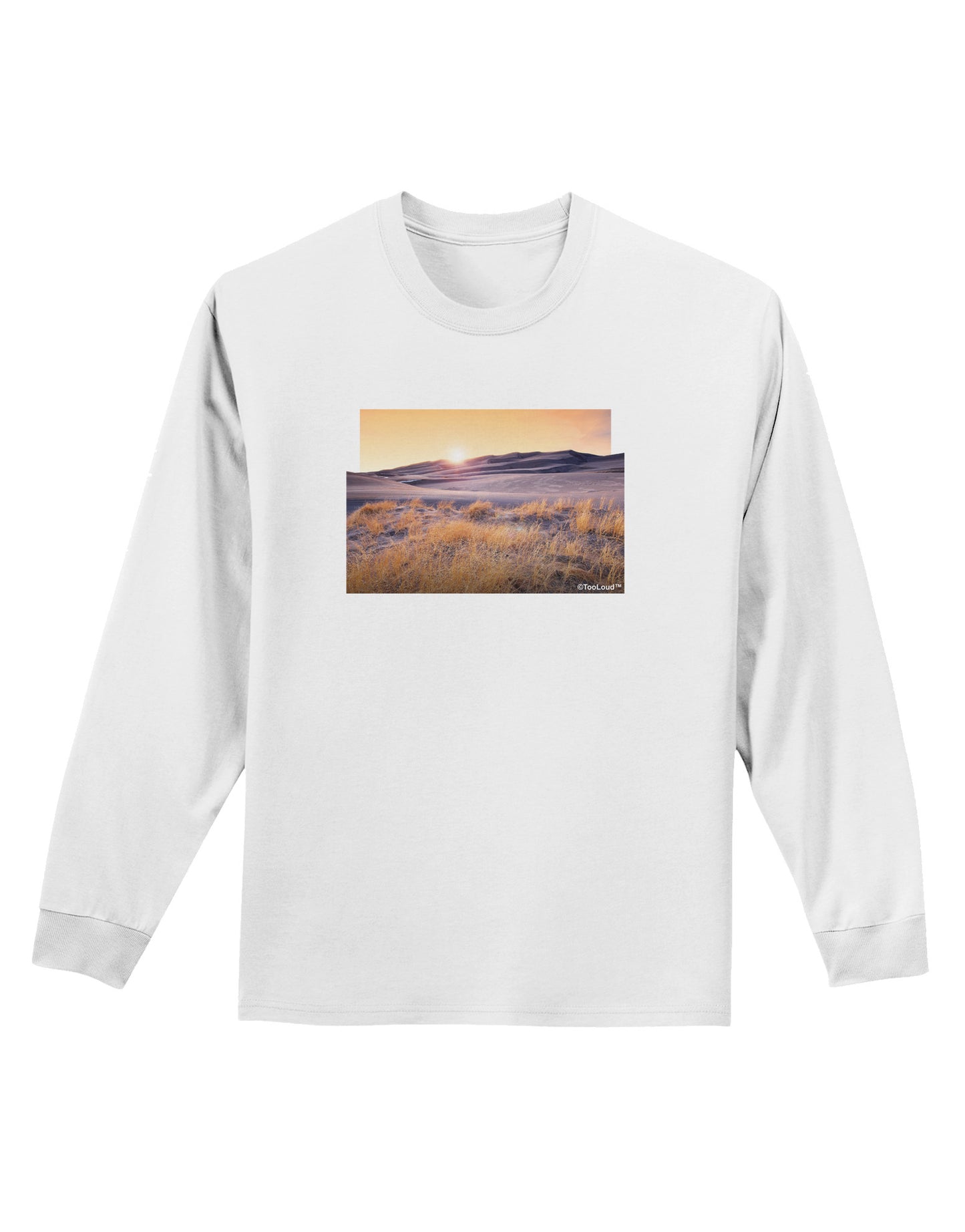 Colorado Sand Dunes Cutout Adult Long Sleeve Shirt-Long Sleeve Shirt-TooLoud-White-Small-Davson Sales