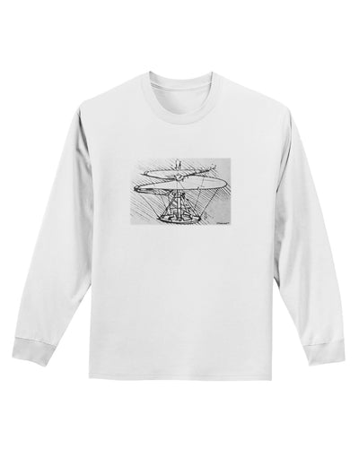 Helicopter Sketch Adult Long Sleeve Shirt-Long Sleeve Shirt-TooLoud-White-Small-Davson Sales