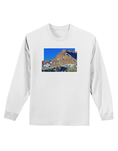 Colorado Snowy Mountains Cutout Adult Long Sleeve Shirt-Long Sleeve Shirt-TooLoud-White-Small-Davson Sales