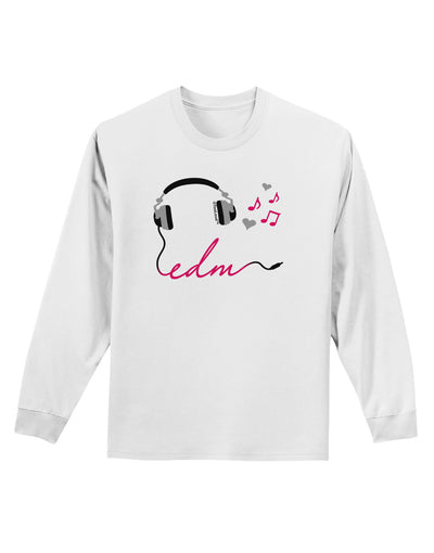 EDM Cord Pink Adult Long Sleeve Shirt-Long Sleeve Shirt-TooLoud-White-Small-Davson Sales