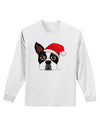 Cute Dog with Santa Hat - Christmas Adult Long Sleeve Shirt-Long Sleeve Shirt-TooLoud-White-Small-Davson Sales