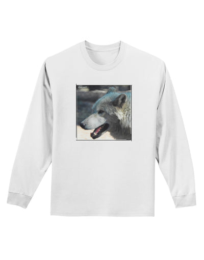 TooLoud White Wolf Face Adult Long Sleeve Shirt-Long Sleeve Shirt-TooLoud-White-Small-Davson Sales