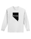 Nevada - United States Shape Adult Long Sleeve Shirt by TooLoud-Long Sleeve Shirt-TooLoud-White-Small-Davson Sales